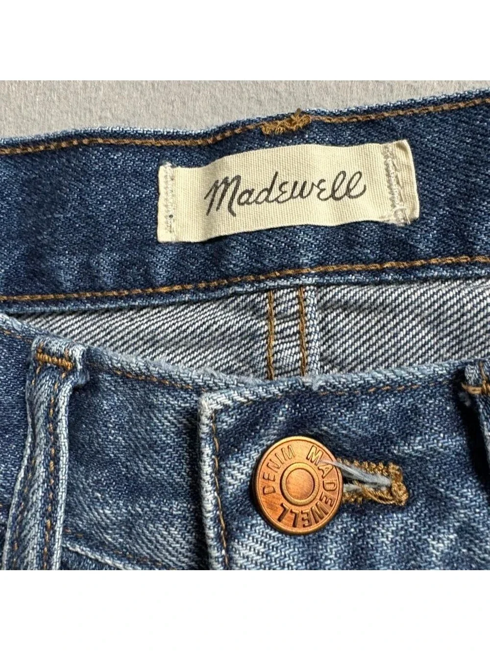 Madewell The Momjean High Rise Denim Jeans Womens Size 27 Medium Wash 100%